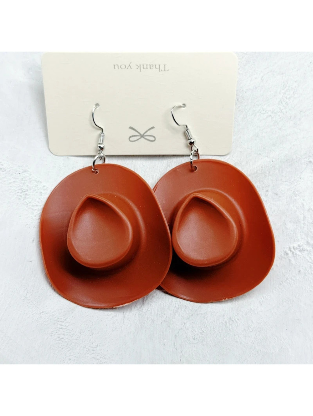 1354mc. Plastic Cute Cowboy Hat Earrings